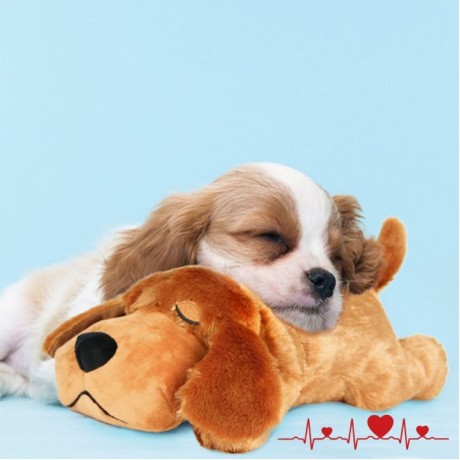 Smart Pet Snuggle Dog Heartbeat Stuffed Toy Comfortable Dogs Toy For Anxiety Relief Doggy Behavioral Training Aid