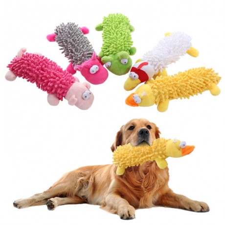 Dog Plush Sound Making Toys Chewing Teeth Grinding Training Plaything Squeaking Interactive Mops Lint Puppy Toy Pet Supplies