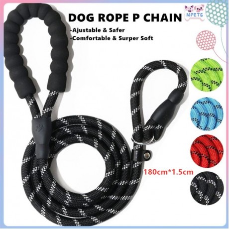 1.8M Strong Dog Leash with Padded Handle Highly Reflective Threads Dog Leashes for Medium Large Dogs Adjustable Training Pet Dog Leash