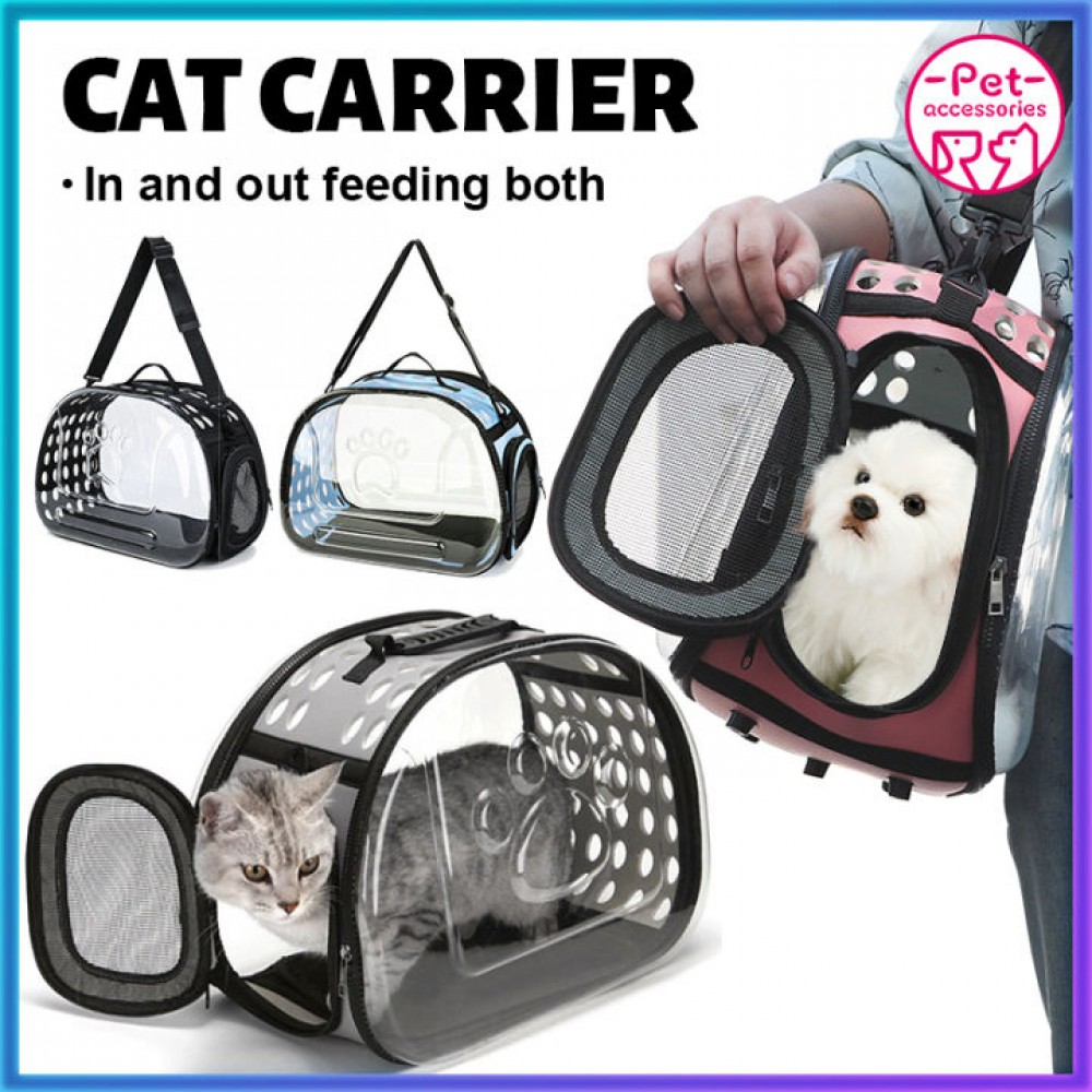 Pet Carrier bag for dog and cat Portable Transparent Bag Puppy Travel Breathable Transparent Collapsible Portable