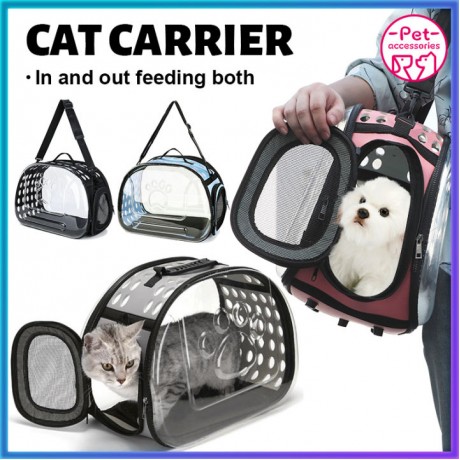 Pet Carrier bag for dog and cat Portable Transparent Bag Puppy Travel Breathable Transparent Collapsible Portable